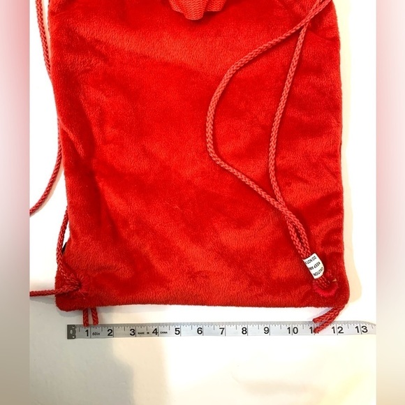 Angry Birds Soft Velvet Velour Drawstring Cinch bag Backpack Tote RED - Picture 3 of 8